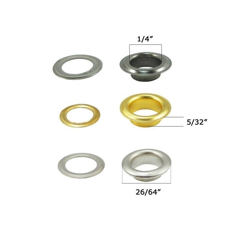 INNETOC 400 Sets 4 Color Brass Grommet Eyelets Kit Tool 6mm 1/4" Inside Diameter with Setting Tool Canvas Clothes Leather Self Backing Tool - Image 3
